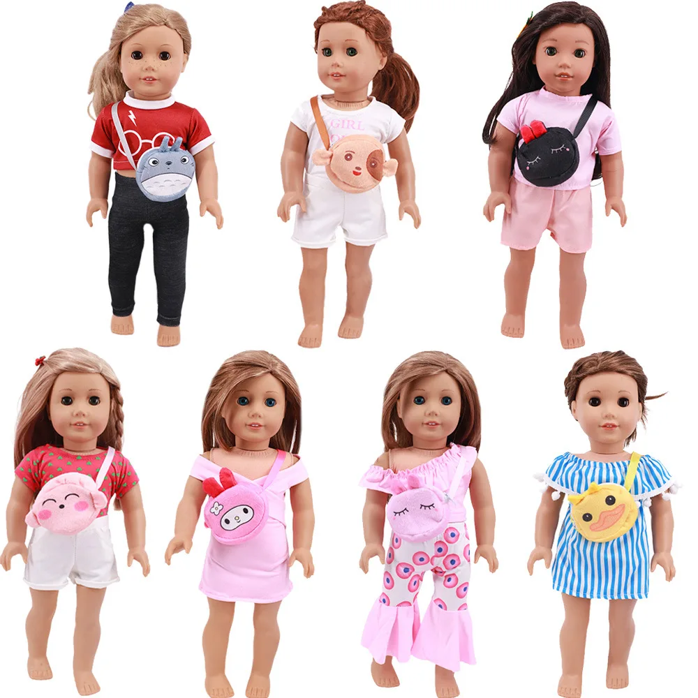 Cute Unicorn Kitty Panda Fanny Pack Girls Cartoon Coin Purse Bag For 18 Inch American&amp43cm Reborn New Born Baby Doll Gift`s Eyes | Игрушки