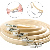 6pcs 10 36cm wooden handy machine embroidery needlecraft sewing tools hoop ring bamboo frame embroidery hoop round cross stitch