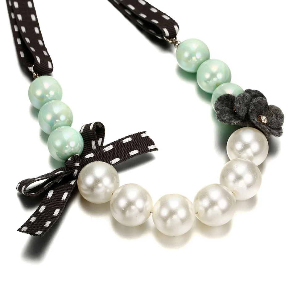 Женское Ожерелье из искусственного жемчуга для женщин ожерелья с бантами &