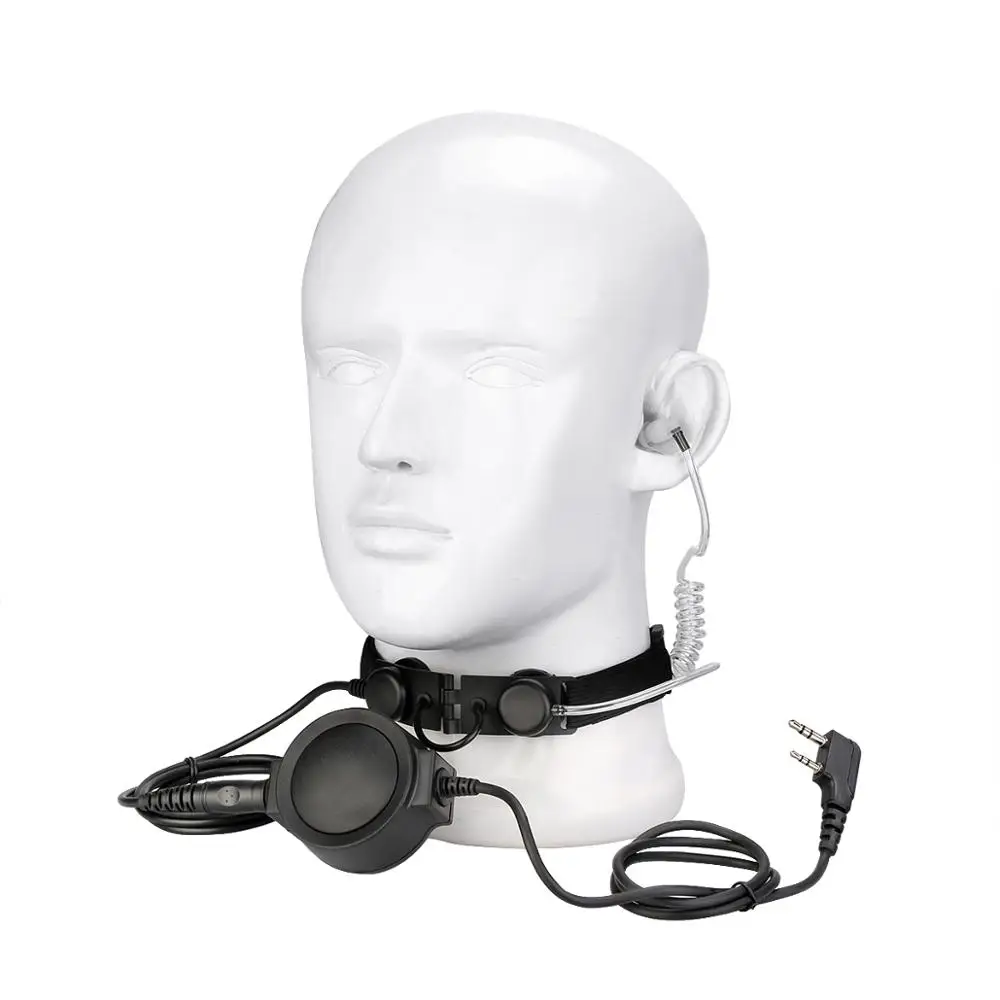 3-RETEVIS ETK005 Adjustable Tactical Throat Mic With PTT Walkie Talkie Headset For Airsoft Game Headphone