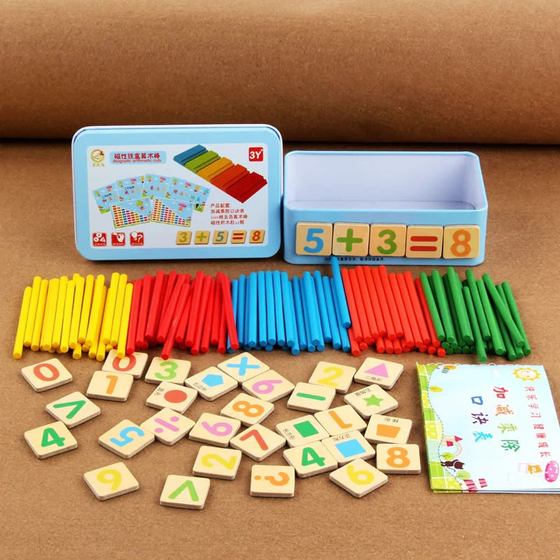 

Magnetic iron boxed number stick arithmetic word count stick mathematics early education wooden intellectual toys