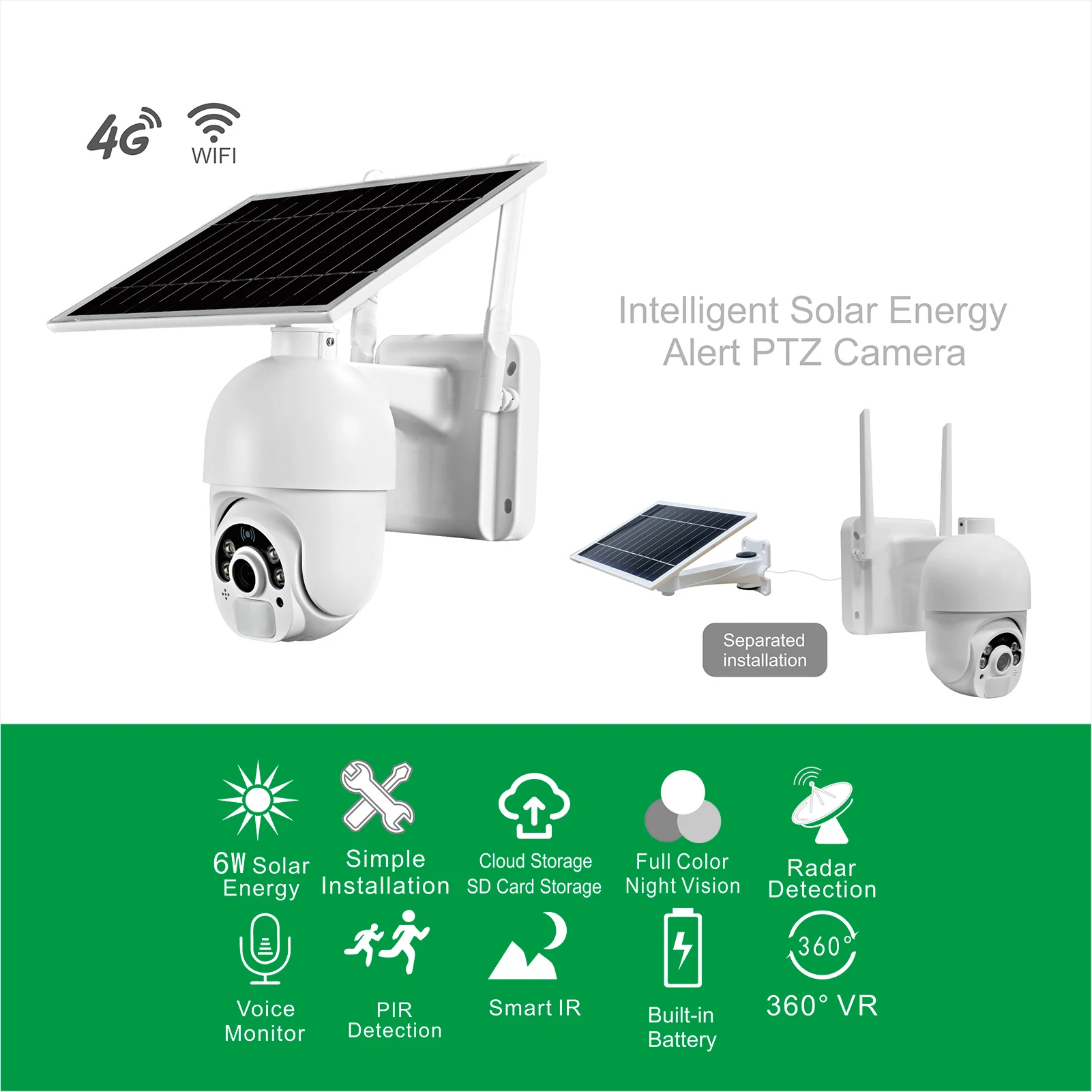 IP камера Gadinan на солнечной батарее 1080P 4G /Wi Fi|Камеры видеонаблюдения| |