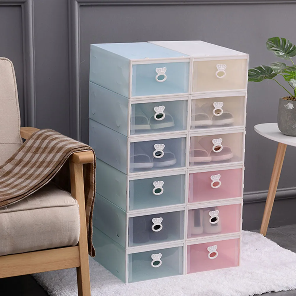 Коробки для обуви с высокой емкостью ящик хранения прозрачный шкаф пылезащитный