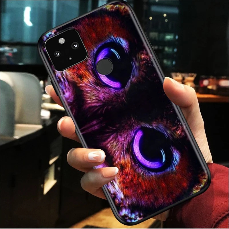 

Cool Lion Tiger Monkey eye Shockproof Cover for Google Pixel 5 4 4A XL 5G Black Phone Case Shell Soft Fundas Coque Capa