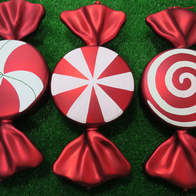

Christmas decorations scene layout gift ornaments pendant ornaments DIY red white color series candy single