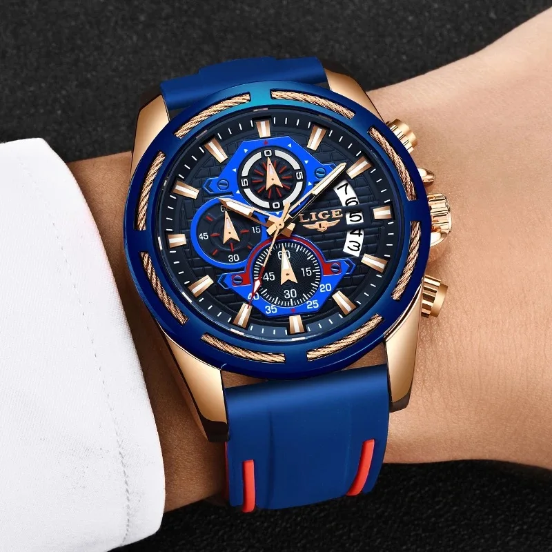 

LIGE 9986 Casual Mode Herren Uhren Luxus Military Sport Uhren Mnner Quarz Datum Uhr Wasserdichte Armbanduhr