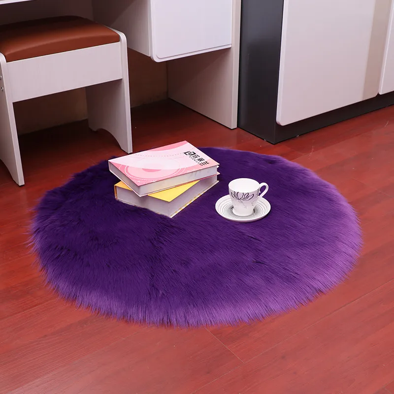 Purple 30*30 см мягкий ковер из искусственной овчины, чехол для стула, коврик для спальни из искусственной шерсти, теплый Пушистый Ковер, сиденье, текстиль, меховые коврики - Цвет: Purple