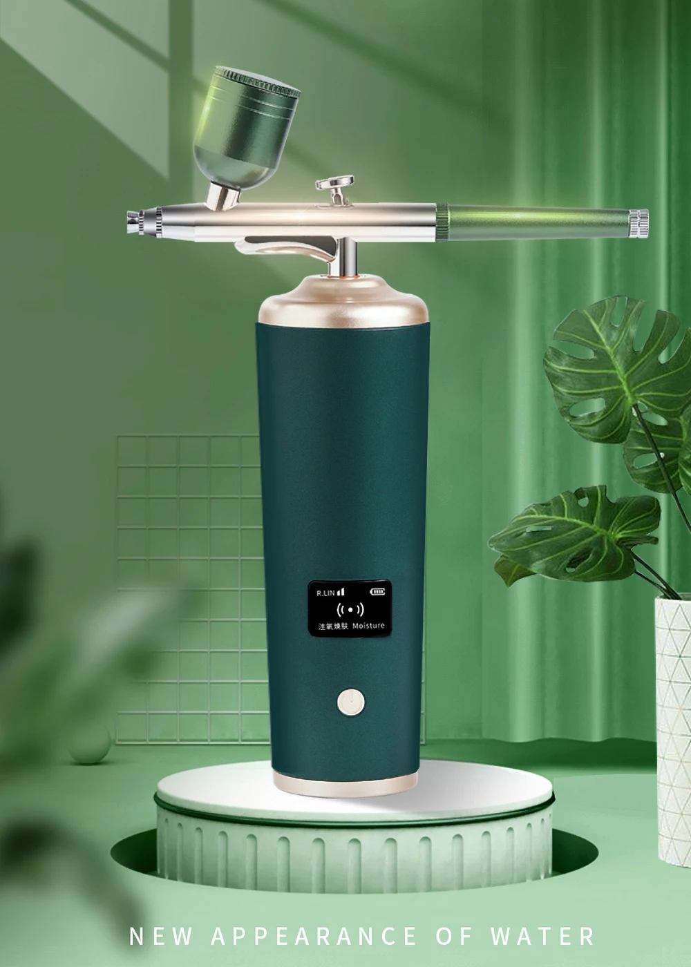 New Oxygen Injector Home Handheld LCD Screen Rechargeable Nano Water Replenishment Meter High Pressure Water Oxygen Meter