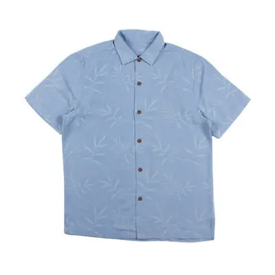 light blue 17 цветов только 98 шт. модные мужские рубашки Гавайские цветочные шелковые оригинальные подходят Camp Рубашка листья текстурированный принт с короткими рукавами большой - Цвет: light blue