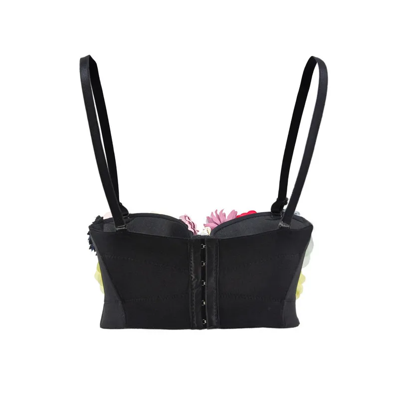 

SLADUO 2021 Summer New Flower Trend Color Matching Short Bra Soft And Fairy Multicolor Sling All-match Can Wear Vest