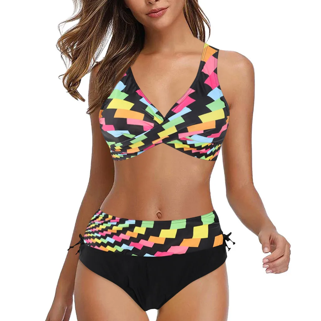 

Sexy Bikinis Set Women High Leg Swimming Suit Women Large size Print Tankini Swimjupmsuit Swimsuit Beachwear Padded Swimwear
