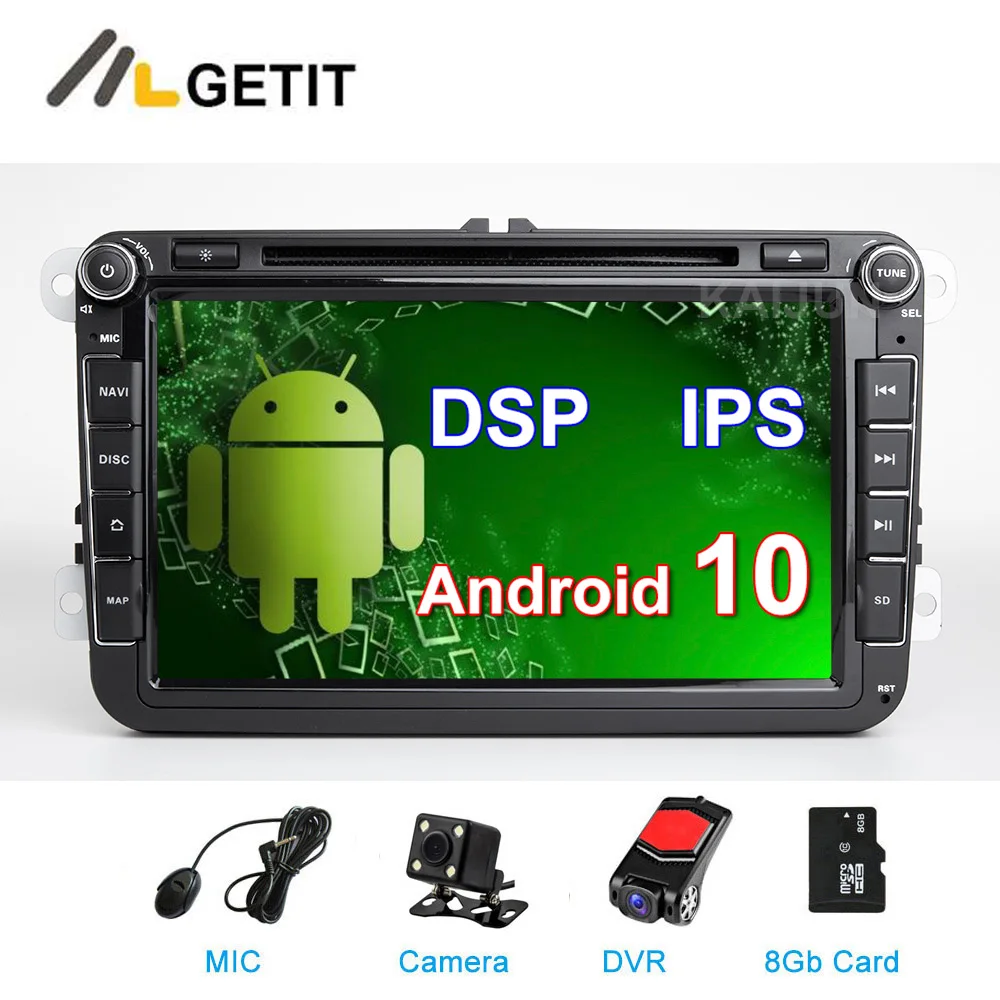 DSP ips Android 10 автомобильный DVD стерео радио gps для VW PASSAT CC Jetta Golf 5 6 Tiguan Touran Caddy EOS Sharan polo Leon Toledo