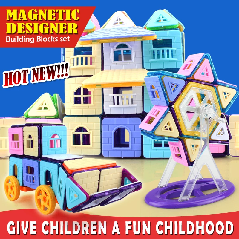 

216PCS Mini magnetic designer blocks teaching resources toys building blocks constructor toy kid friends set city for Children