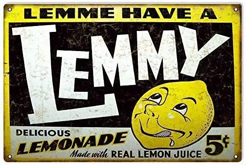 

Lemme Lemonade Retro Aluminum Metal Sign Vintage Look Metal Plate Poster Plaque for Home Kitchen Bedroom Hotel Restauran