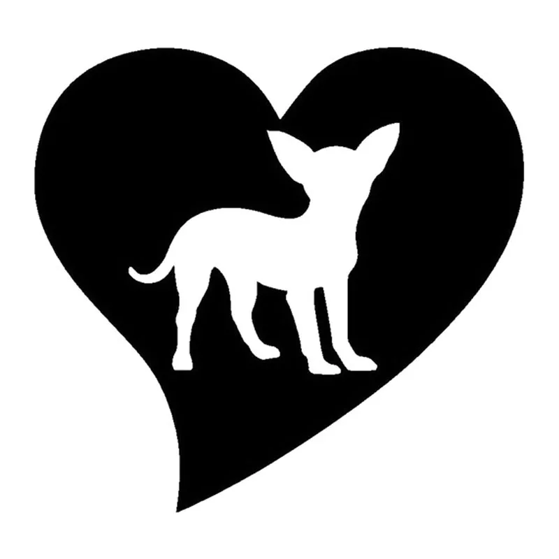 

Fuzhen Boutique Decals Exterior Accessories Cute Pet Chihuahua Love Car Shape Decoration Sticker Pvc Personality Window Decal