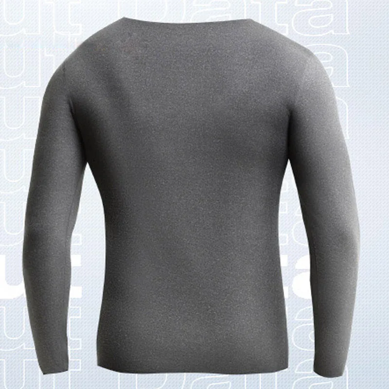 Men's Thermal Underwear Men Long Johns Thin Autumn Winter Plus Velvet Warm Bottoming Shirt Male Fashion V-neck Seamless Tops Tee