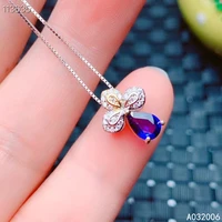 kjjeaxcmy fine jewelry 925 silver inlaid natural sapphire gemstone classic necklace ladies pendant support check