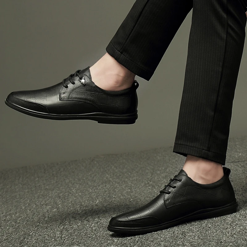 Мужские оксфорды Мужская обувь из натуральной кожи мокасины на шнуровке