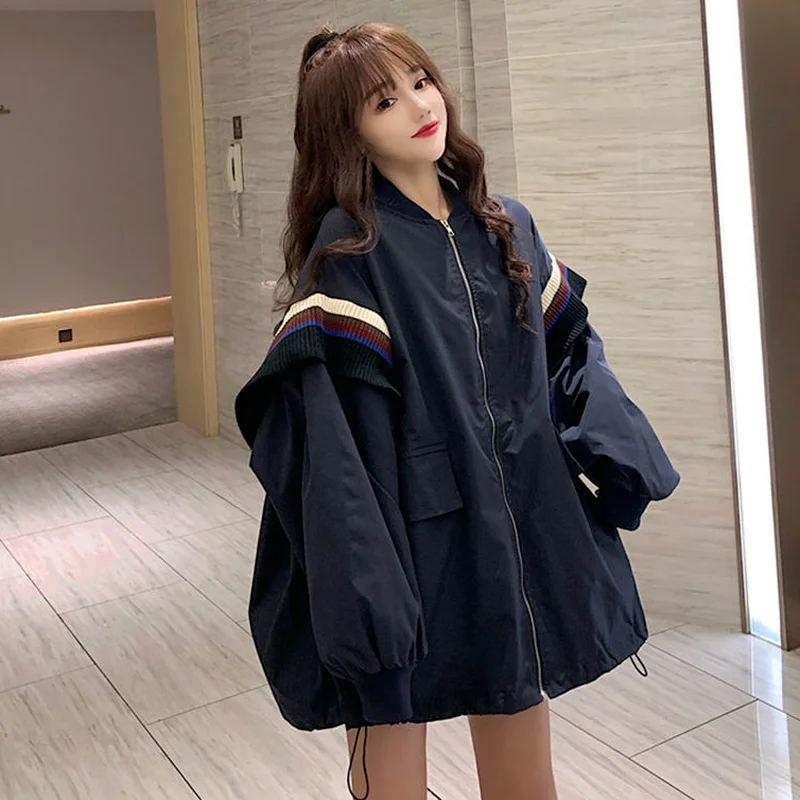 Куртка женская одежда Весенняя вязаная с карманами в полоску верхняя для детей