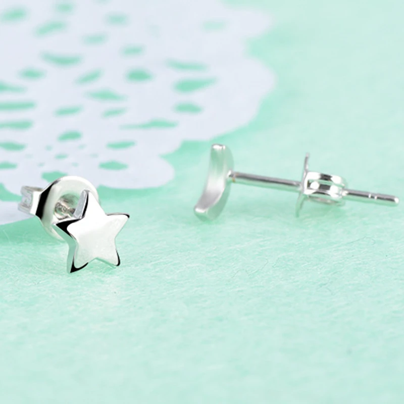 925 пробы серебряные ручной работы асимметричные звезды и Луны классические