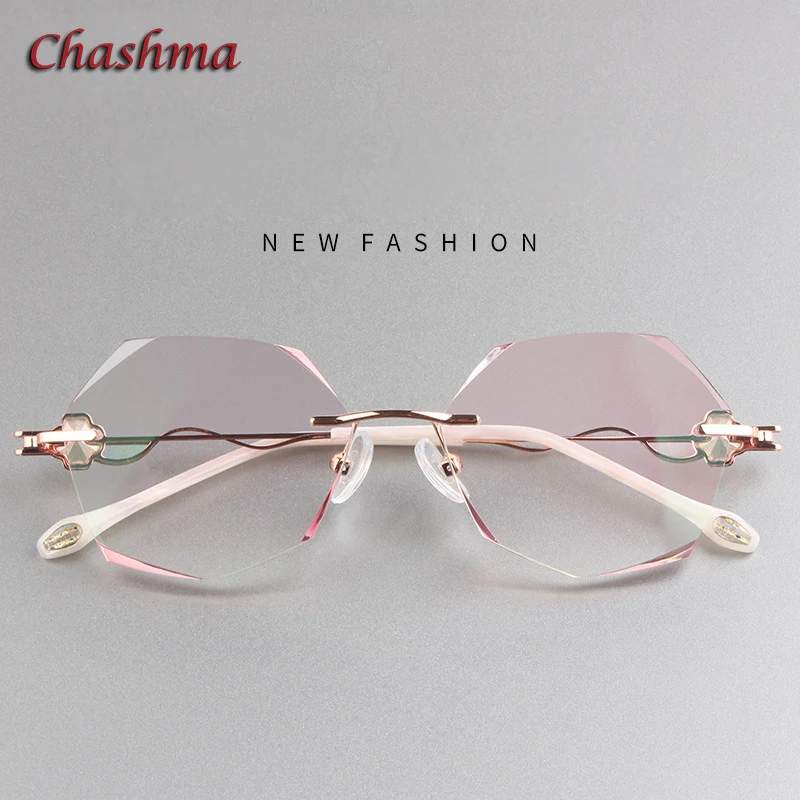 Очки Chashma по рецепту серые и красные линзы титановая оправа женские антибликовые