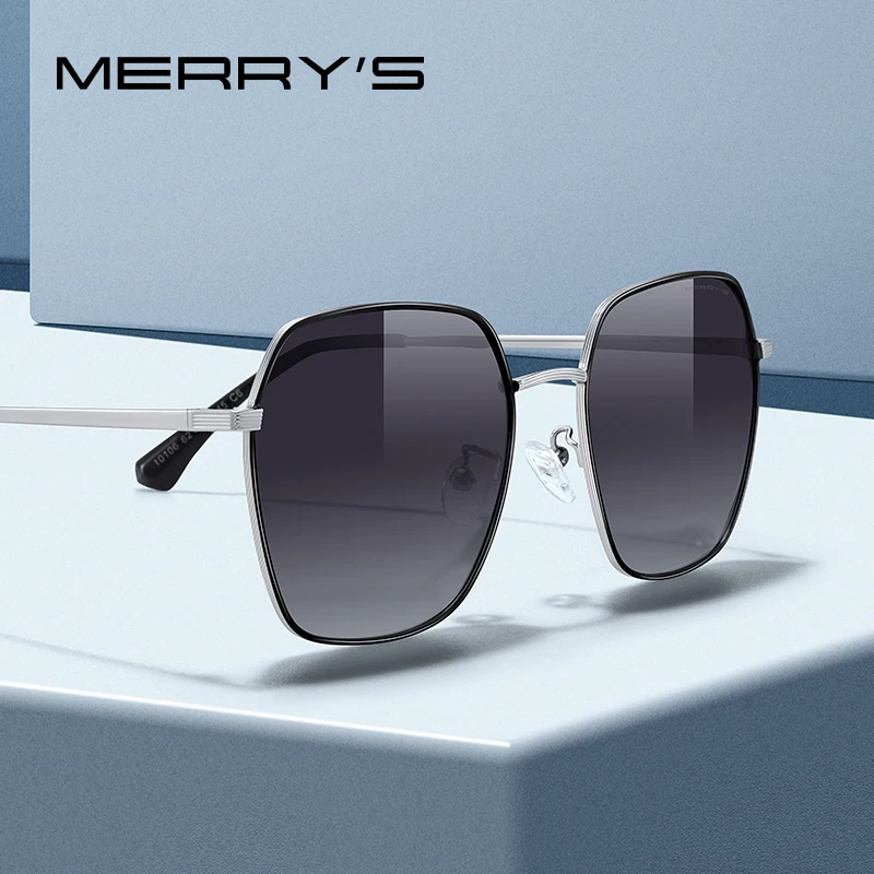 

Женские и мужские квадратные очки MERRYS, дизайнерские классические брендовые солнцезащитные очки с поляризацией, с градиентными линзами, с з...