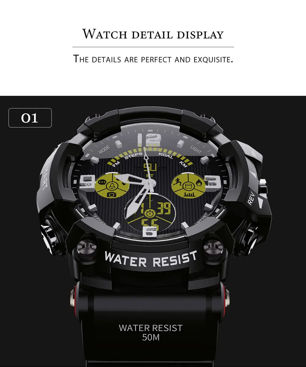 New Men's Quartz Outdoor Sports Watch Support Mobile Phone Bluetooth Pedometer Christmas Gift Birthday Gift