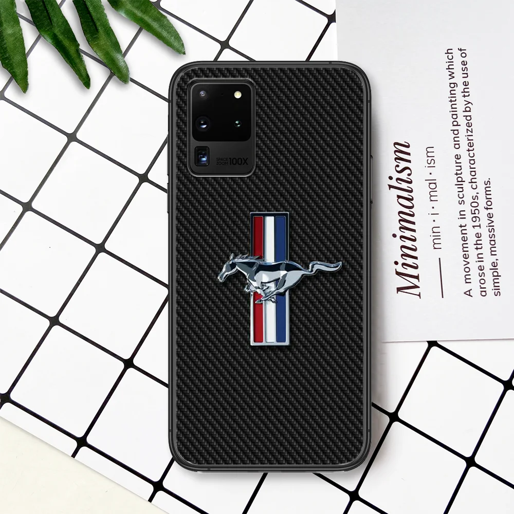 

Car Logo Fords Mustang GT Phone Case For Samsung Galaxy Note S 8 9 10 20 Plus E Lite Uitra black Hoesjes Soft Waterproof 3D