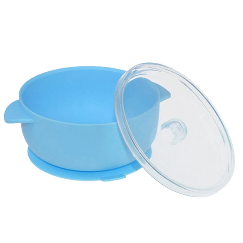 

Silicone Baby Bowl with Lid 100% Silicone Without Bpa Non-Toxic Material for Independent Feeding