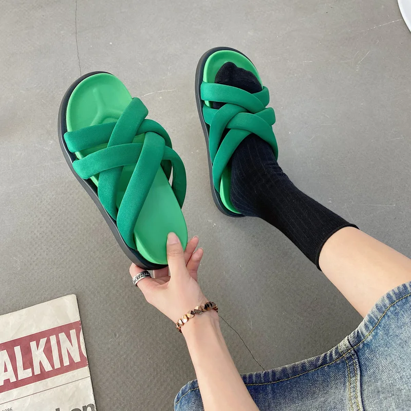 

Classic New 2021 New Flat Women's Flip Flops Sandal Shoes for Women Lady Open Toe Beach Slippers Women Summer Footwear