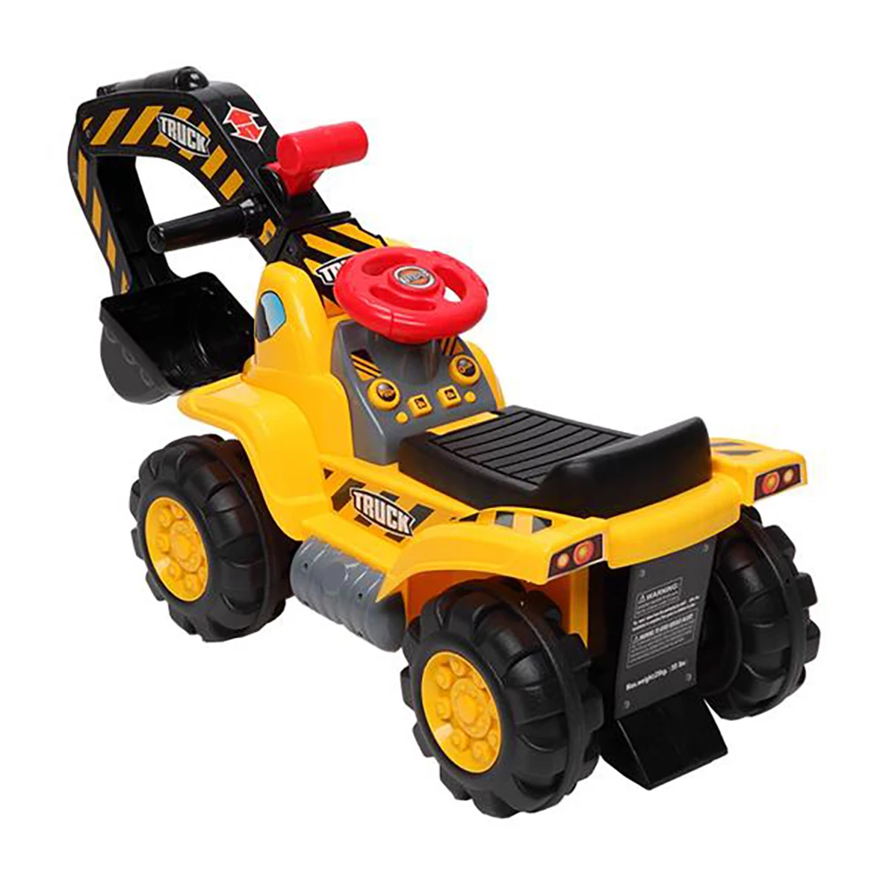 

Children's Excavator Toy Car Without Power Two Plastic Artificial Stones, A Hat