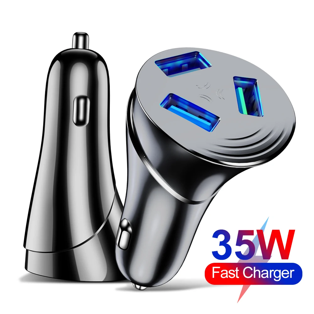 

Автомобильное зарядное устройство Quick Charge 3,0 4,0 35 Вт портативный адаптер для быстрой зарядки с 4 портами для Xiaomi iphone 12