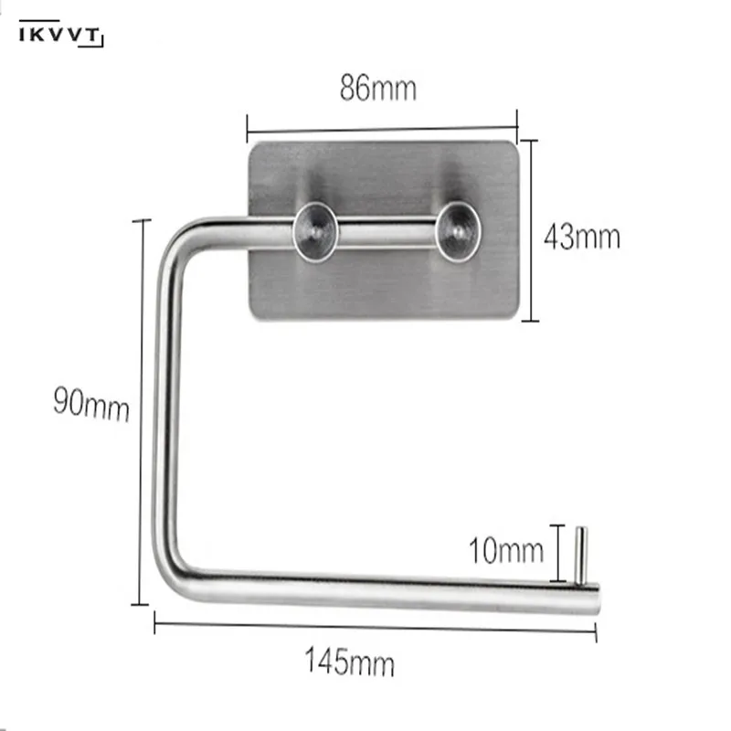 Самоклеящаяся подставка для рулона туалетной бумаги из нержавеющей стали