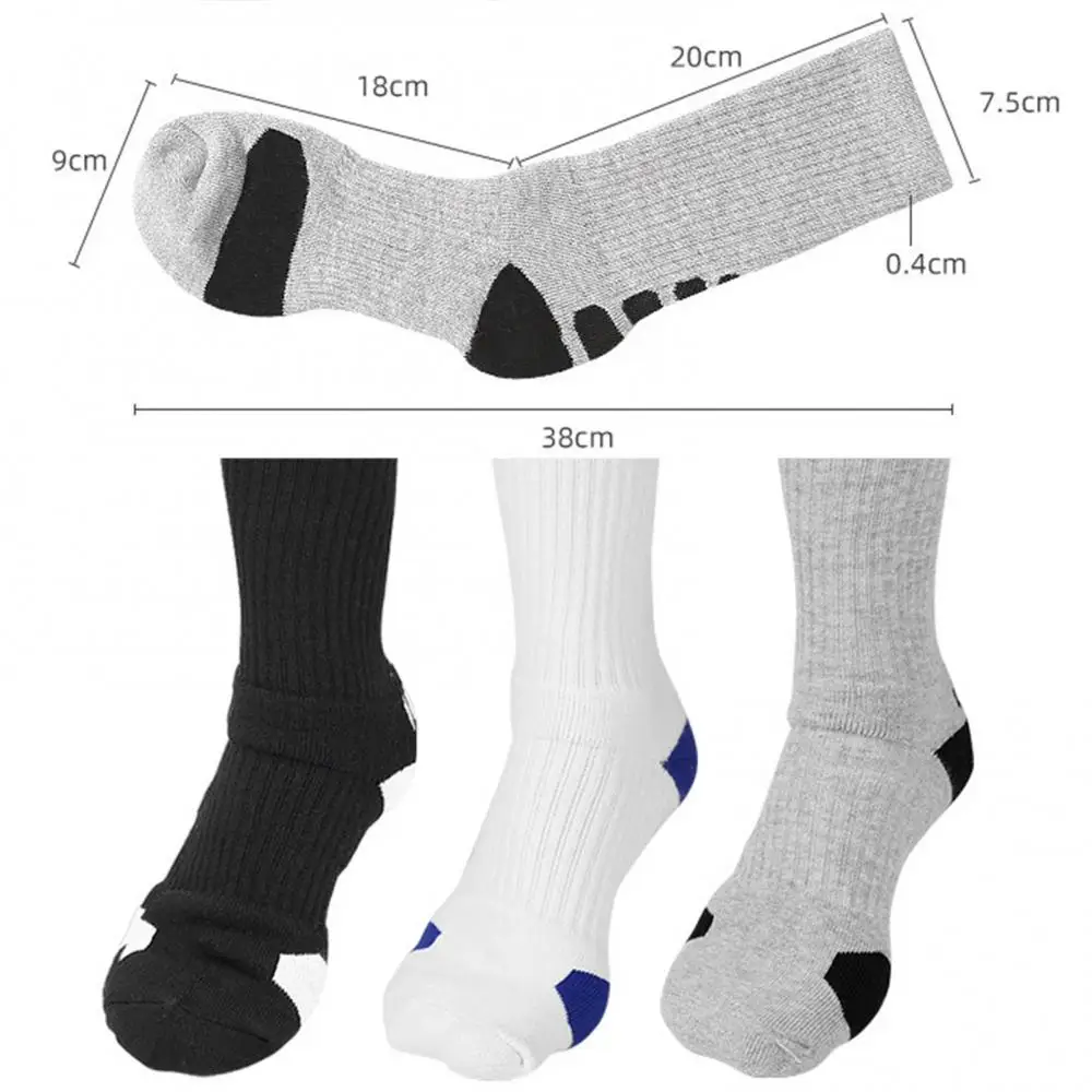 

1 Pair Ribbed Socks Women Men Classic Shock-absorbing Sports Socks Breathable Elastic Ribbed Elastic Outdoor Sports Racing Socks