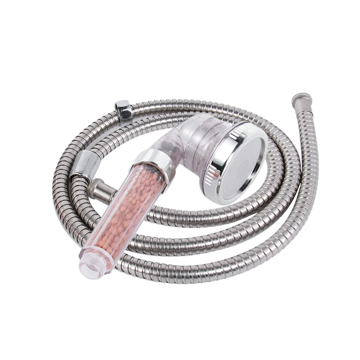 

1pc Anion 3 Modes Adjustable Jetting Filter Shower Sprayer with Hose (White)