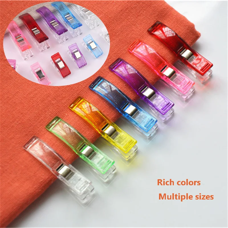 Colorful 20/50pcs Case Multicolor Plastic Clips Fabric Clamps Patchwork Hemming DIY Sewing Tools Accessories couture | Дом и сад