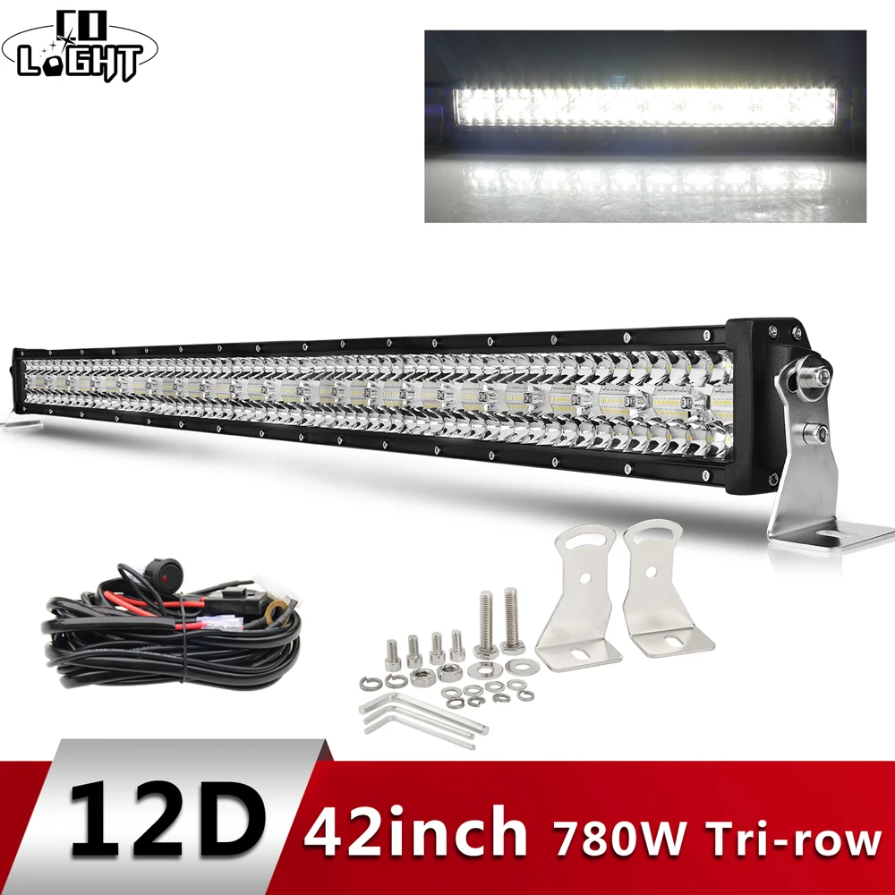 CO светильник 12D высокое Мощность 3-РЯД светодиодный бар Offroad 12V 390W 585W 780W 936W 975W комбо балка 4x4 рабочий светильник бар для грузовиков ATV внедорожник лодка