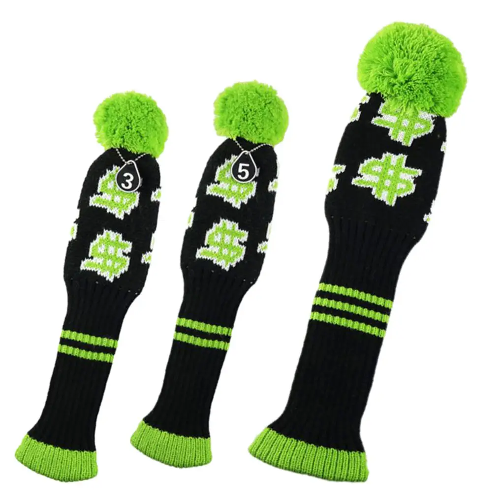 

Knitted Golf Club Covers Knit Driver Wood Retro Headcover Hybrid Wood Guard