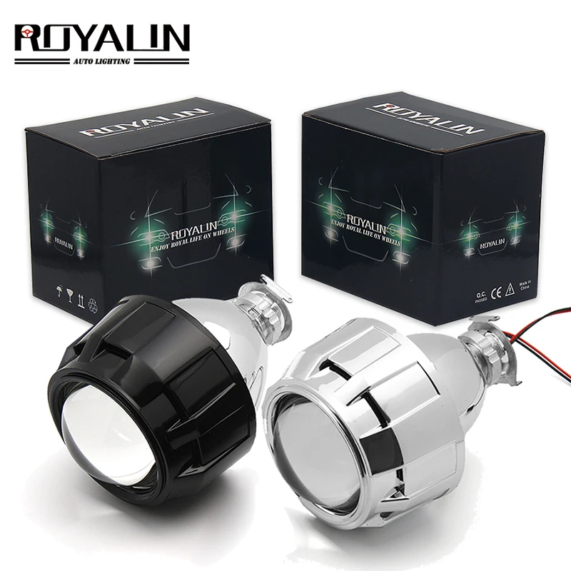 ROYALIN 2,5 дюймов мини би ксенон HID проектор фары линзы модифицированный Fit H4 H7 Автомобильная фара W/ging пистолет кожухи