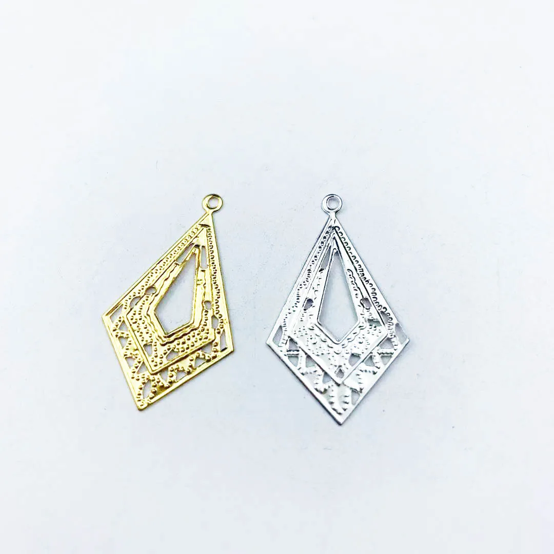 20 шт. 20x32 мм Металлические цветочные филигранные обертки ремесла подарок