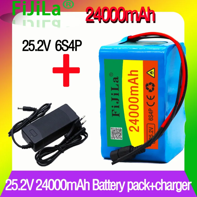 

6s4p 24V 24Ah 18650 Battery Lithium Battery 25.2v 24000mAh Electric Bicycle Moped /Electric/Li ion Battery Pack with charger