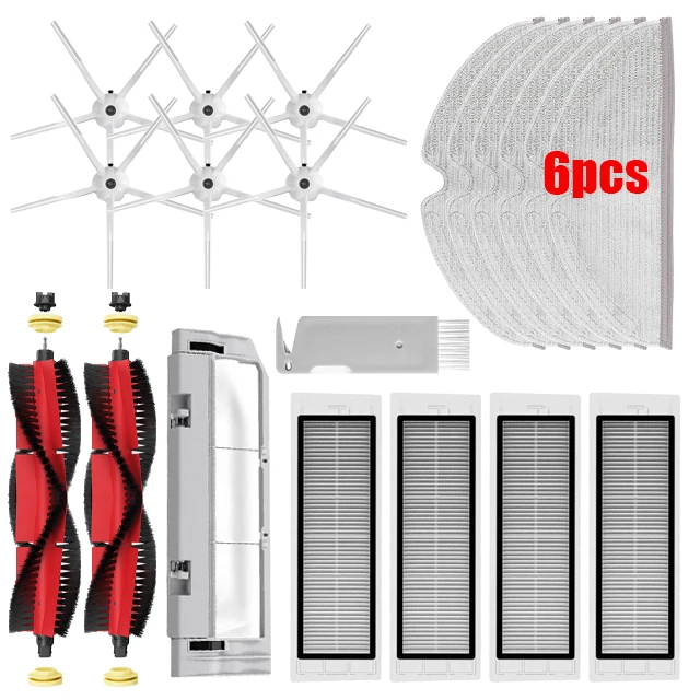 

Резервуар для воды, пылесборник, HEPA-фильтр, основная щетка, тканевая швабра, боковая щетка для XiaoMi Roborock s5 Max s6 MaxV s6, запасные части для чистого пылесоса