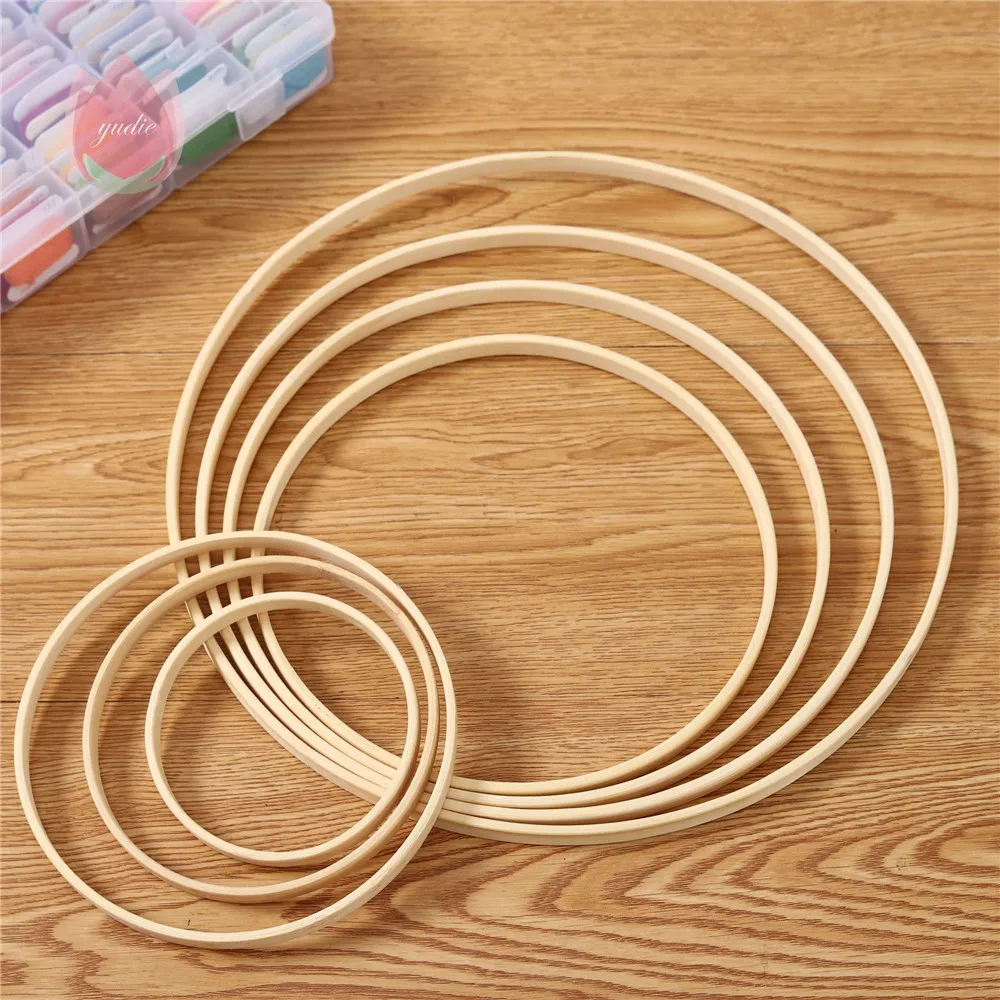 Diy Garlands Home Decor Bamboo Ring Wooden Circle Round Hoop Eucalyptus Hanging Artificial Flower Plant Style Wedding | Дом и сад