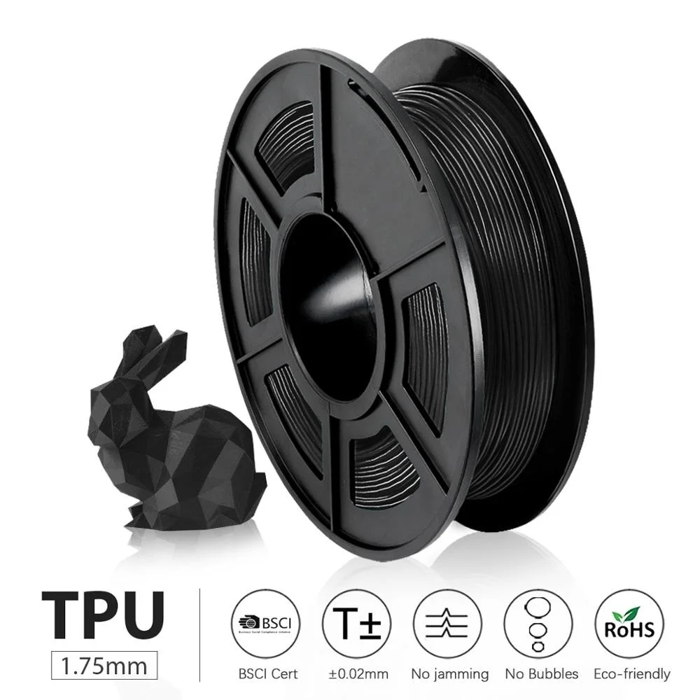 

Flexible Filament TPU 0.5kg Tolerance +-0.02MM with full color 1.75mm Wth fast delivery for Flexible DIY gift or model printing