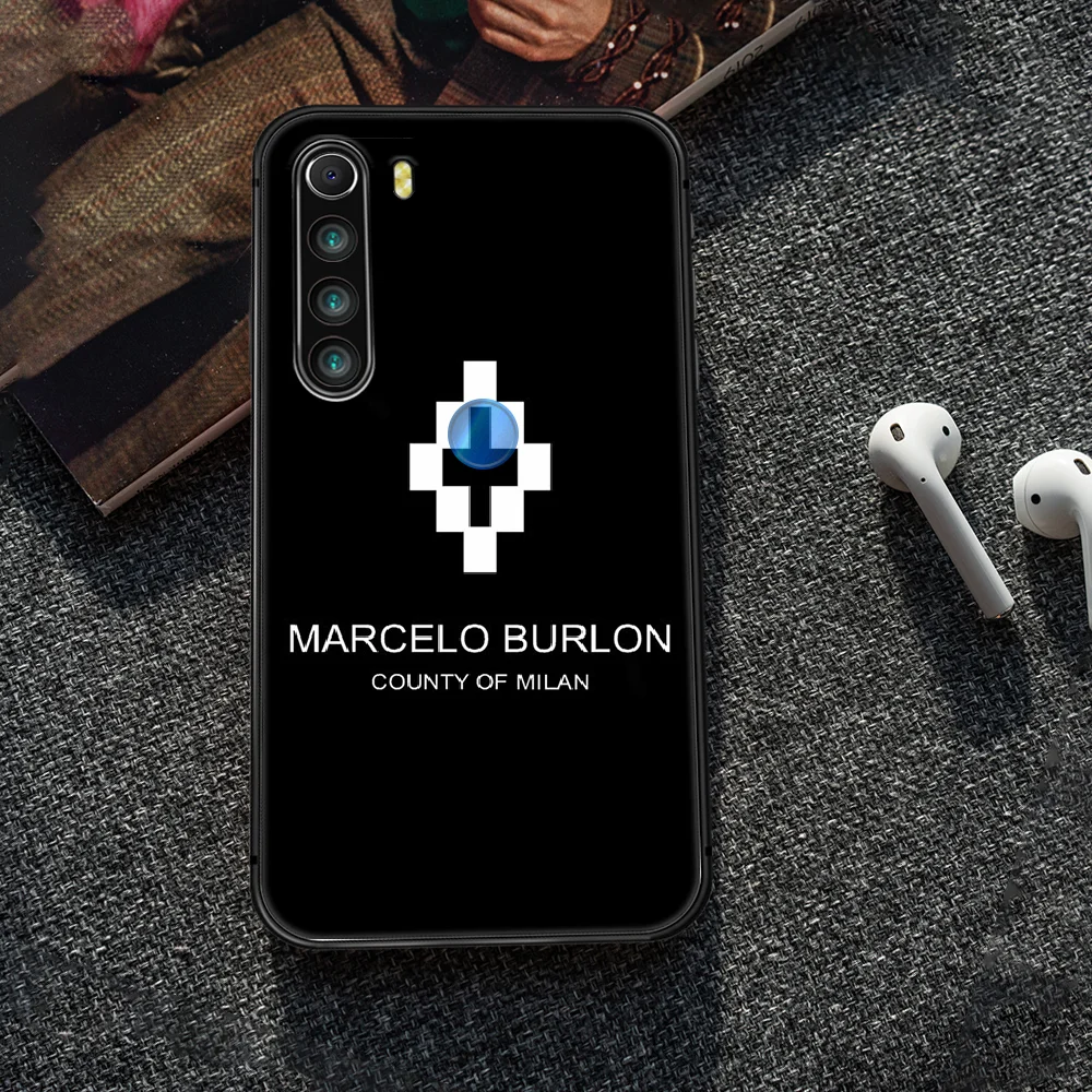 

Fashion luxury brand Marcelo Phone Case Cover Hull For XIAOMI Redmi 7 7a 8 8a 9 10X NOTE 6 7 7s 8 8t 9 9s Pro Max black Hoesjes