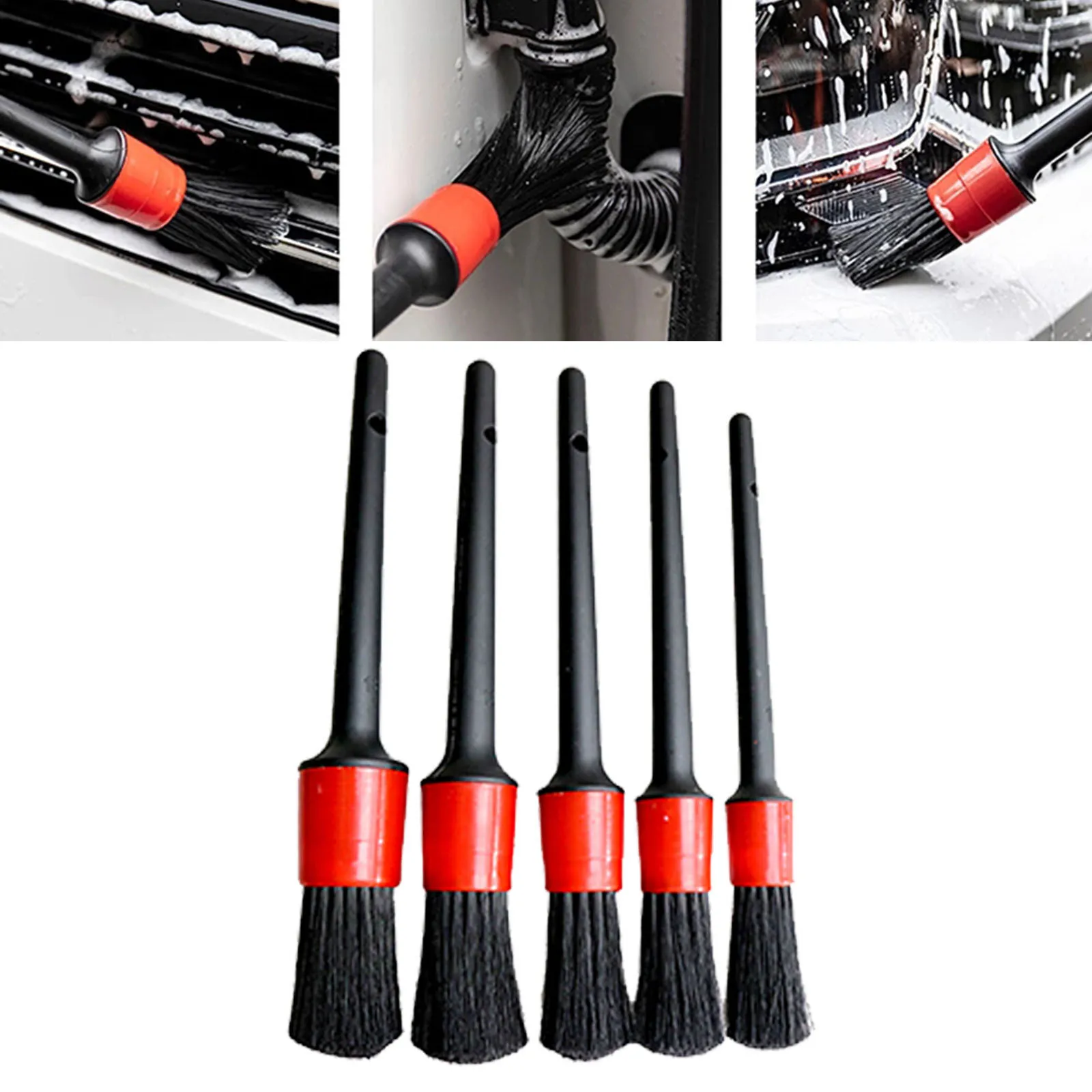 

5pcs Detailing Brush Car Cleaning Detailing Brush Set Automotive Detailing Brush For Car Cleaning Auto Detail Brush Wash Tools