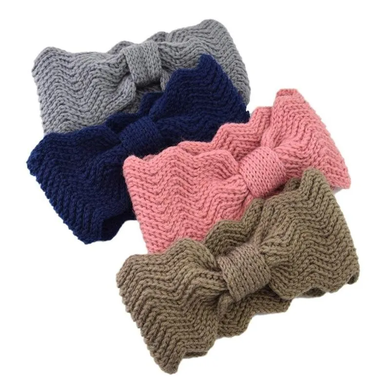 

Knit Ear Warmer Headband Bowknot Elastic Wool Hair Wrap Winter For Women Hair Band Accessories Fashion Knit Ear Warmer Headband