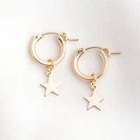 15mm hoop earrings gold filled handmade star earrings jewelry circle earrings boho brincos pendientes oorbellen earrings
