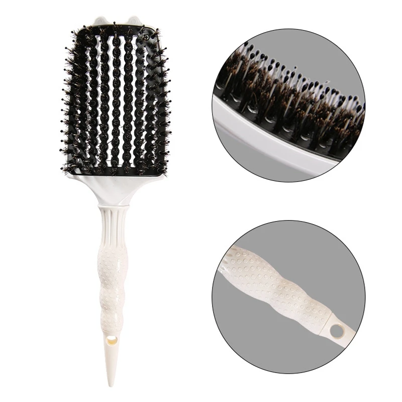 

1Pcs Hair Scalp Massage Relaxation Comb Hairbrush Bristle Comb Salon Hairdressing Styling Relax Tools Big Bend Comb
