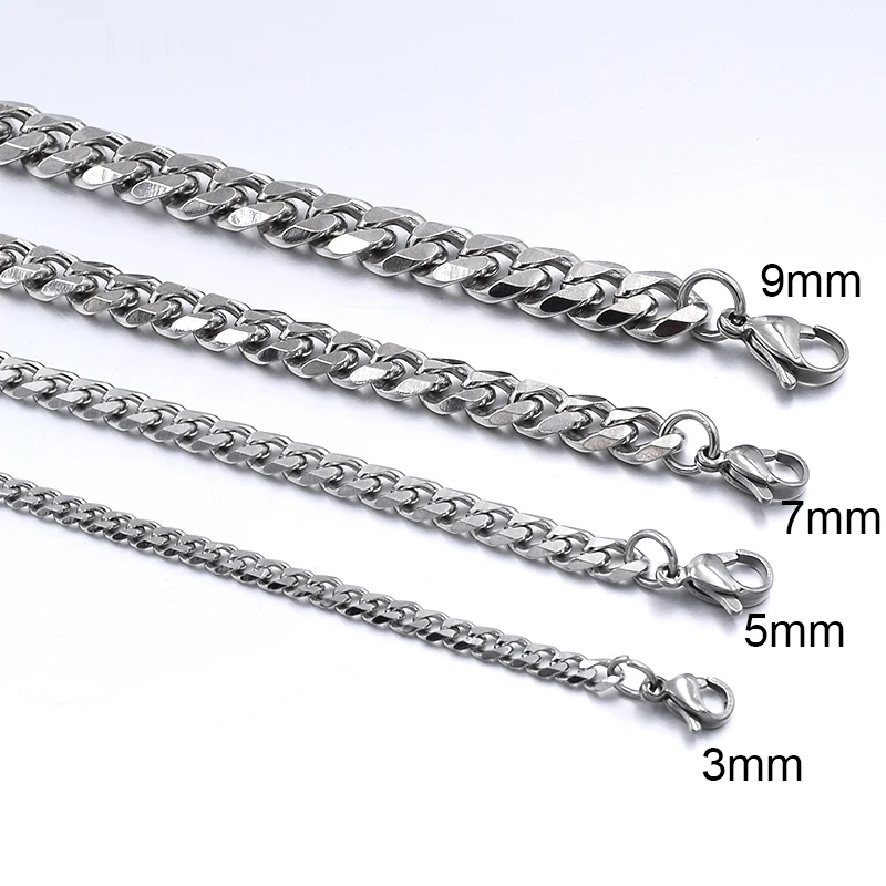 ATGO Мужская мода Хип-Хоп Кубинская Цепочка Мужской Браслет Из Нержавеющей Стали